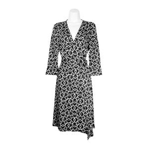 Diane Von Furstenburg Vintage Wrap Dress Silk Julian Geometric DVF Size 10 Med